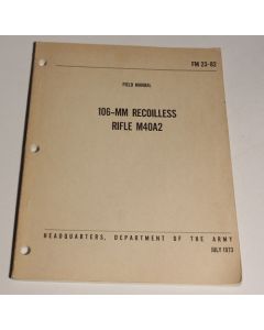 106mm Recoilless Rifle manual FM 23-82