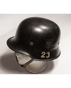 German Feuer Polizei double decal helmet