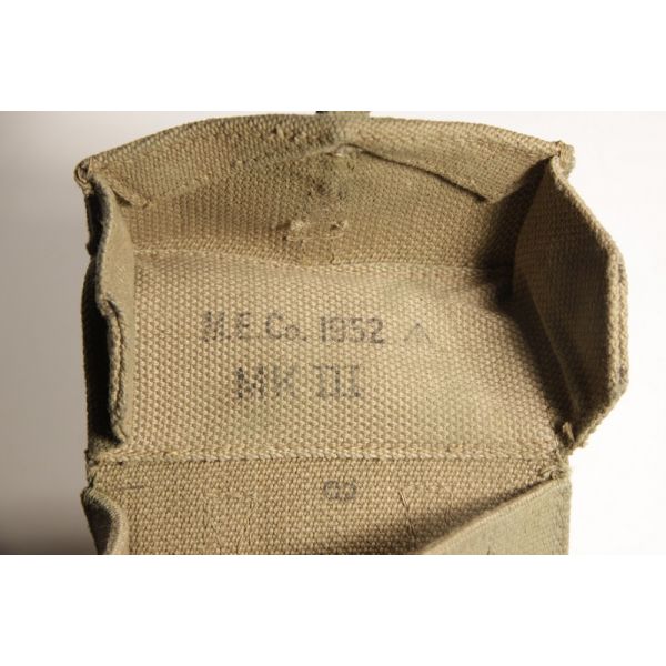 US WWII Canvas Shotgun Shell Ammunition Pouch Marked