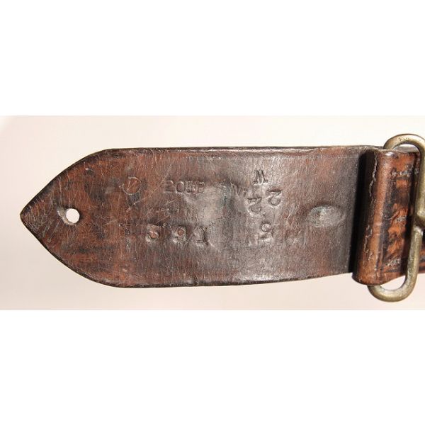 Canadian WWI leather snake belt 20th BN