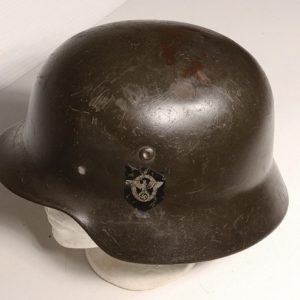 German Polizei M35 double decal combat helmet shell