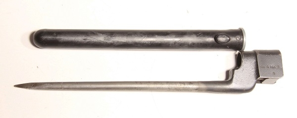 Lee Enfield No. 4 MKII bayonet Long Branch (LB) with Mk 3 plastic scabbard