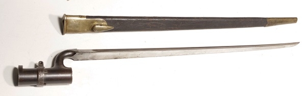 British Pattern 1853 socket bayonet with scabbard