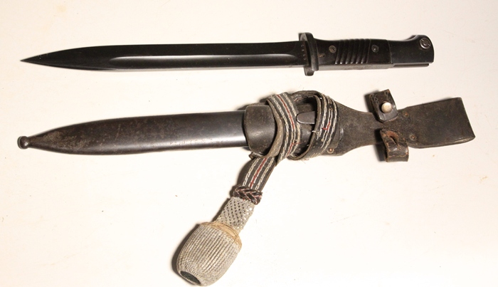 German 1884/98 III bayonet with frog and troddel