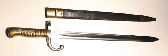 Belgian Model 1880 sawback bayonet