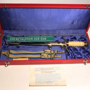 East German (DDR) Border Guard officer's dagger in fitted case