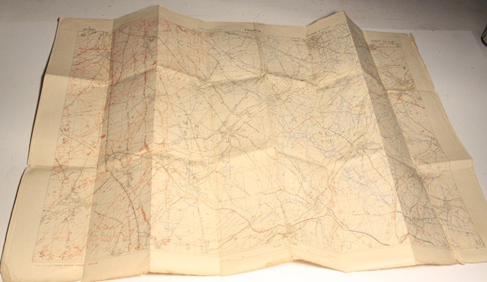 Trench map WW1 France