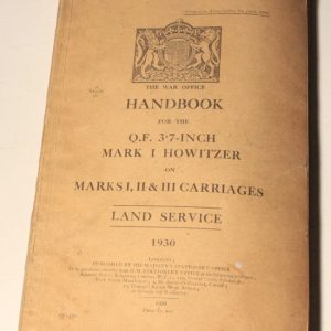 Handbook for 3.7 inch Howitzer 1930
