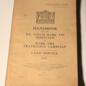 Handbook for 8 inch Howitzer 1932
