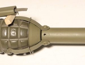 US Mk II Pineapple grenade in projector M1A2