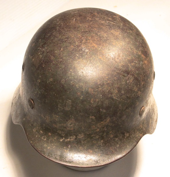 German WWII M40 double decal Polizei helmet - Image 2