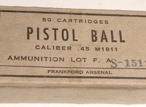 .45 ACP 1911 vintage box 50 rounds Frankford Arsenal