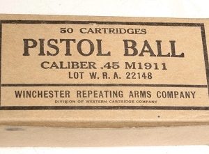 .45 ACP 1911 vintage box 50 rounds Winchester.
