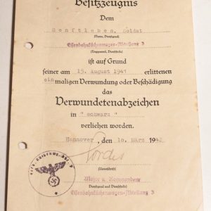 German Wound Badge document