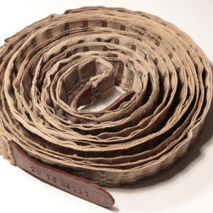 WW1 Austro-Hungarian Schwarzlose 8mm Cloth Machine Gun Belt with thick leather starter tabs