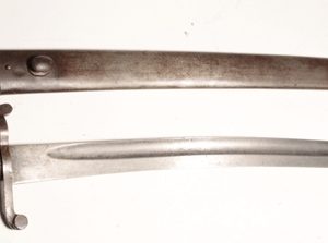 British Pattern 1860 Yataghan bayonet in steel scabbard
