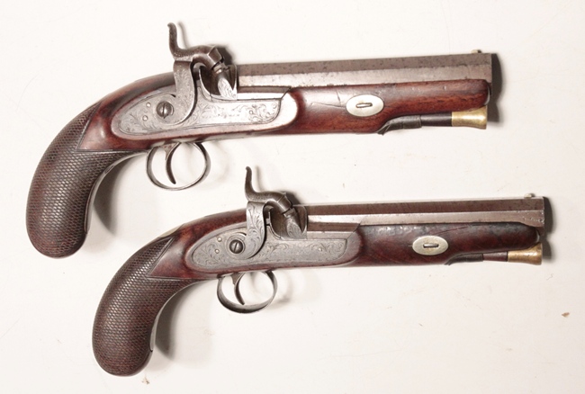 Pair Percussion Pistols Warmingham
