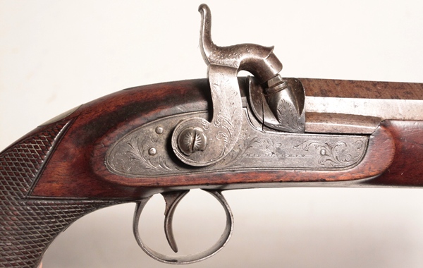Pair Percussion Pistols Warmingham - Image 3