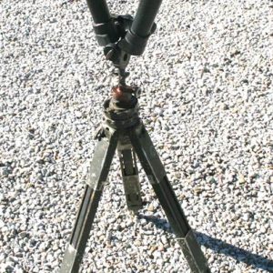 German WWII Rabbit Ears binoculars and optical tripod