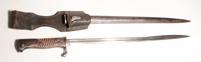 German 1898 n/A bayonet steel scabbard and frog